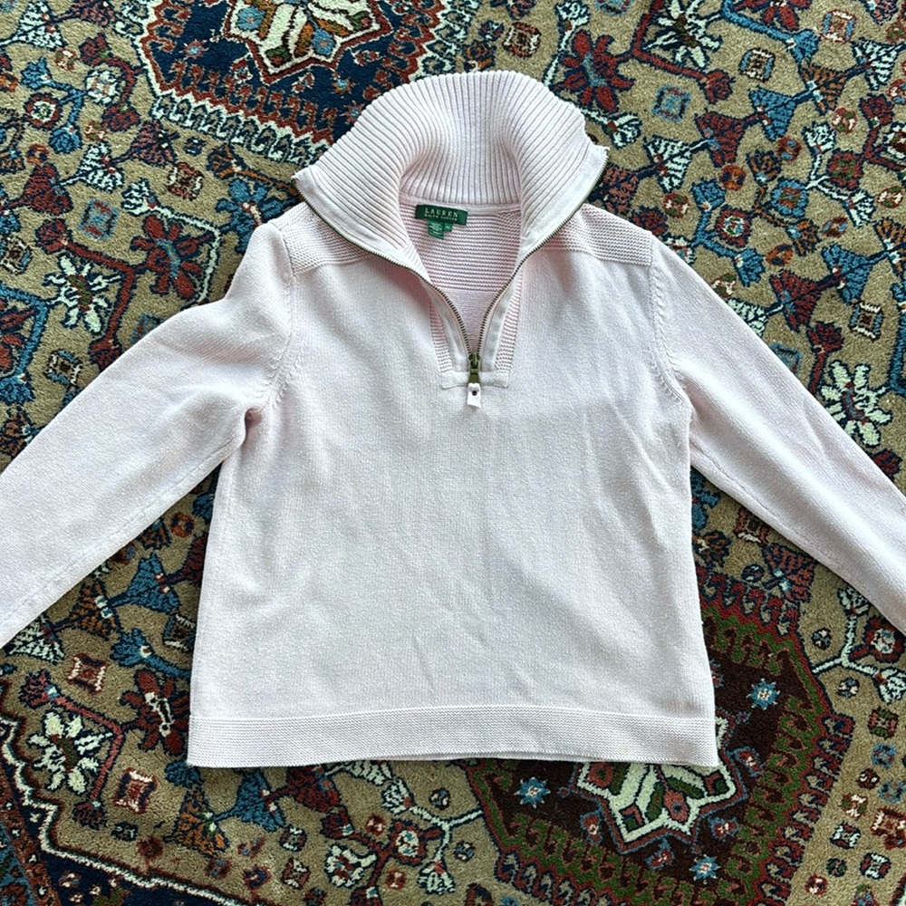 Lauren Ralph Lauren pink cotton half zip XL